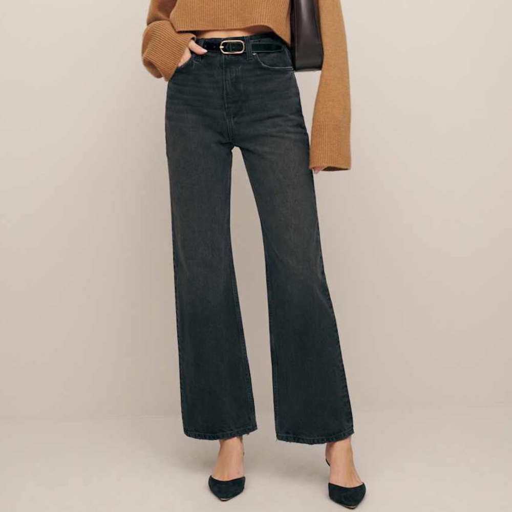 Reformation Wilder High Rise Wide Leg Cropped Jeans